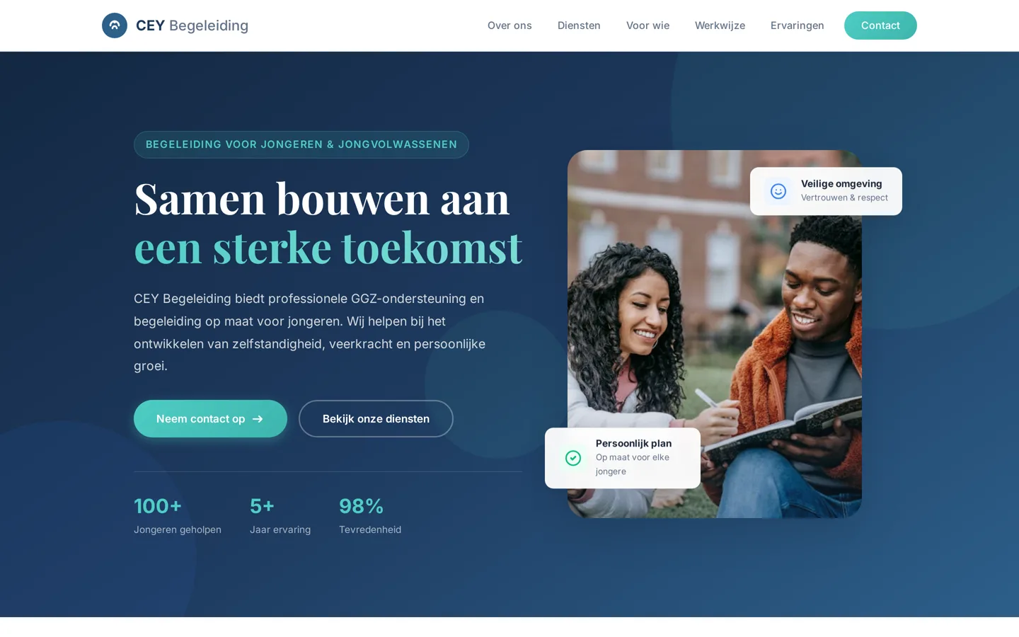 Website van zorgorganisatie CeyBegeleiding
