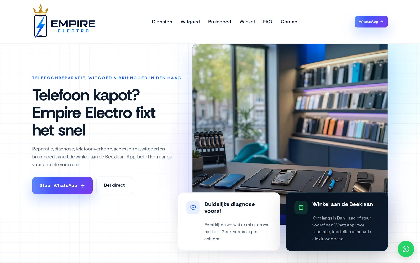 Website van Empire Electro